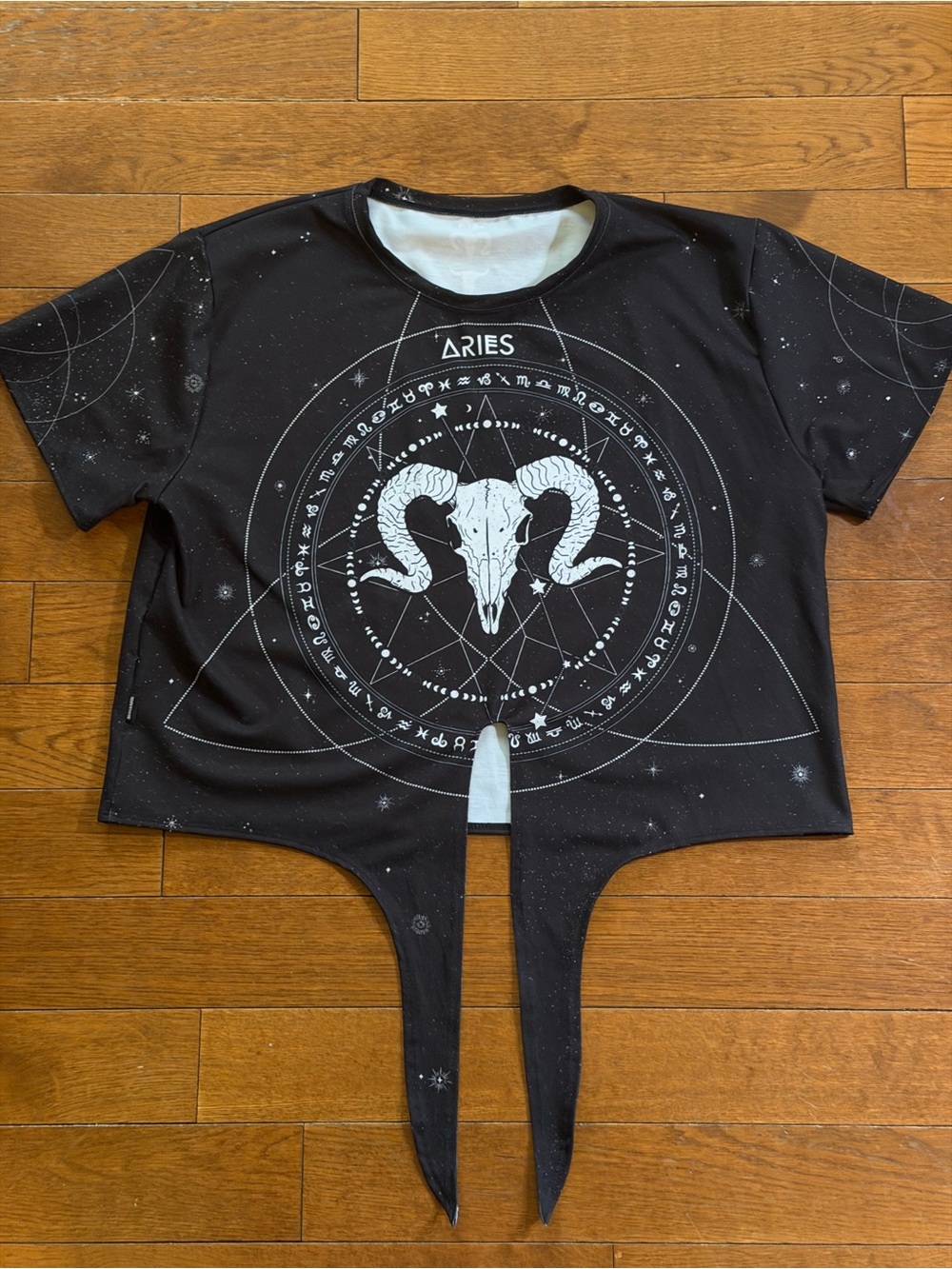 Blackmilk Aries Graphic tie front tee